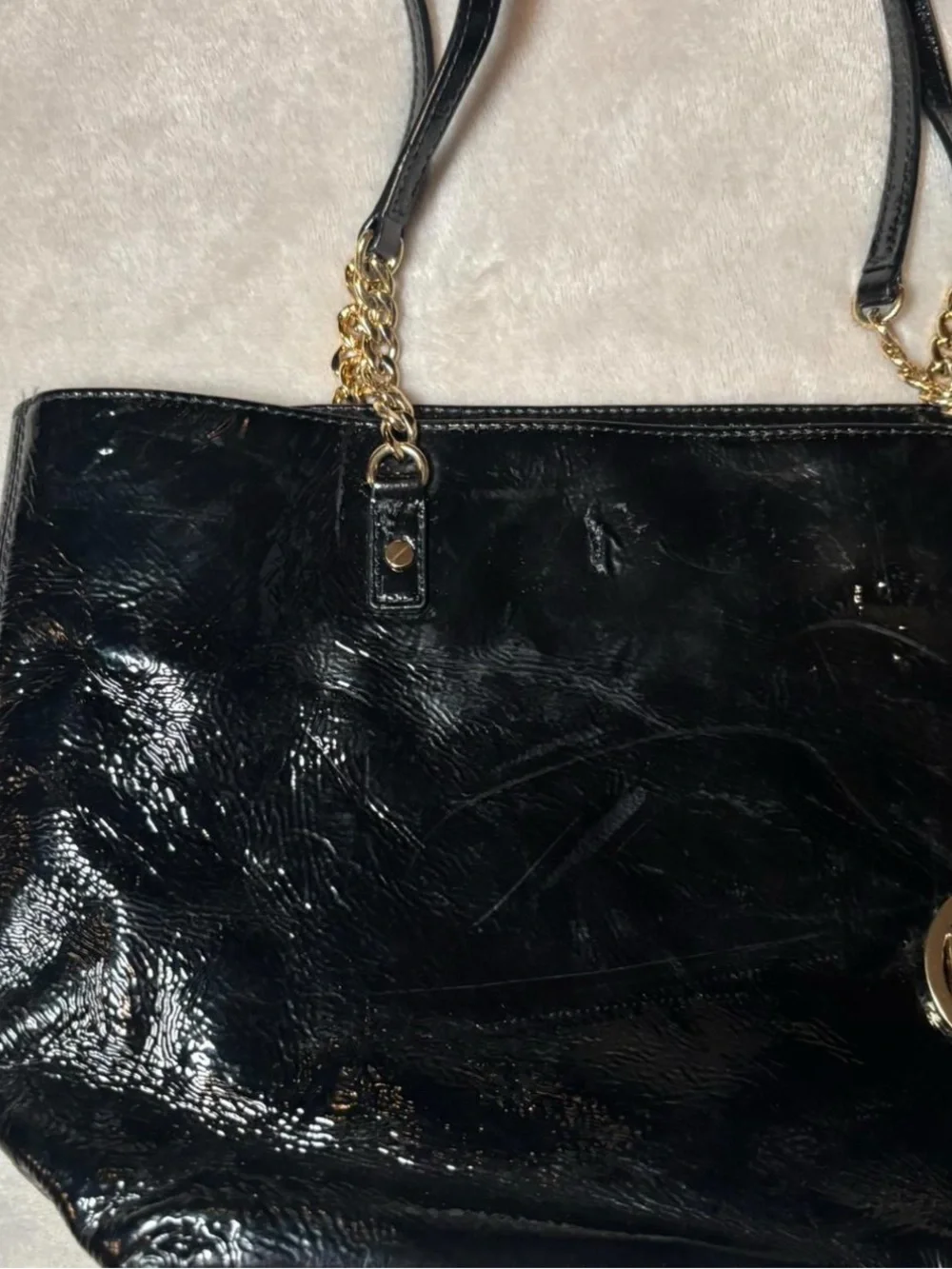 Michael Kors Jet Set Chain Patent Leather Tote Bag - Picture 3 of 6